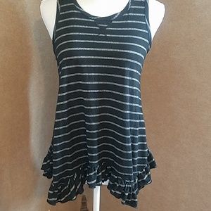 Women's black and silver tank top.